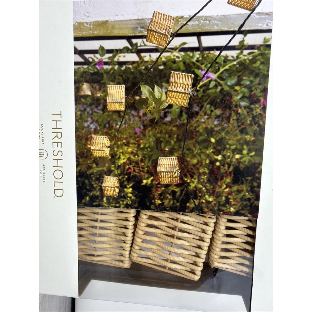 Threshold Led Wicker 7 Ft 6 Inch String Lights Indoor/outdoor basket lights - Picture 2 of 4